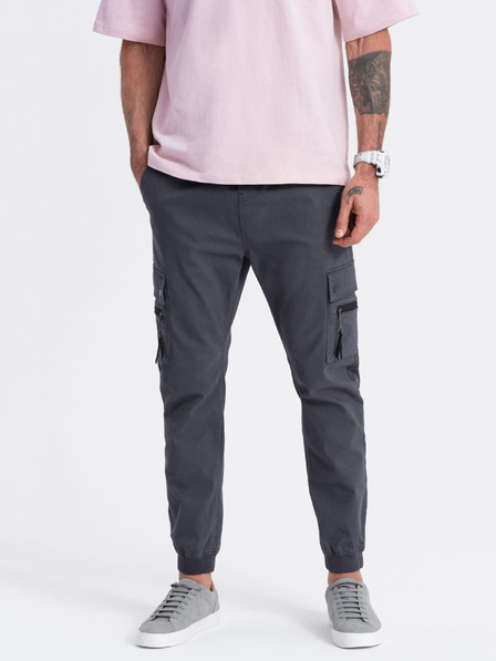 Ombre Clothing Dunkelgraue Herren Cargo-Jogger-Hose Ombre Clothing
