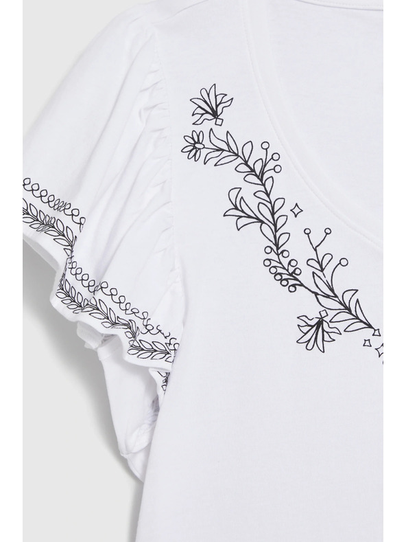 Moodo Baumwollbluse mit Print weiß Moodo