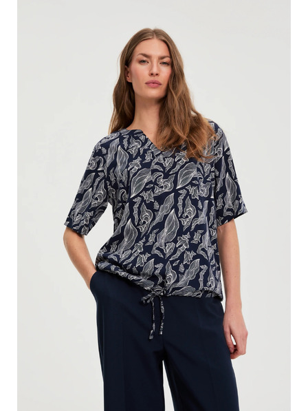 Moodo Dunkelblau Viskose-Hemd Moodo