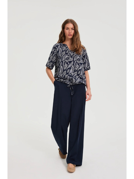 Moodo Dunkelblau Viskose-Hemd Moodo