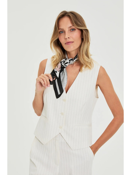 Moodo Weste in feinen Streifen weiß Moodo