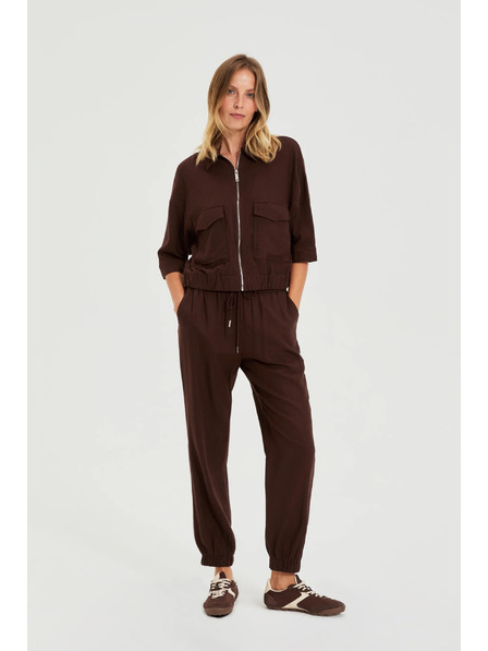 Moodo Glatte braune Hose Moodo