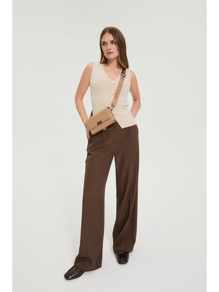 Moodo Bluse mit Zierknöpfen beige Moodo