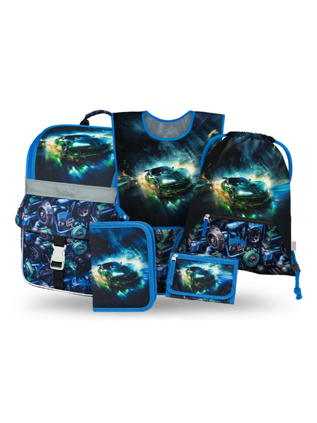 BAAGL  BAAGL SET 5 Zippy Rennwagen: Aktentasche, Federmäppchen, Beutel, Schürze, Geldbörse