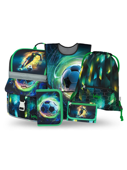 BAAGL  BAAGL SET 5 Zippy Fußballspieler: Aktentasche, Federmäppchen, Beutel, Schürze, Geldbörse