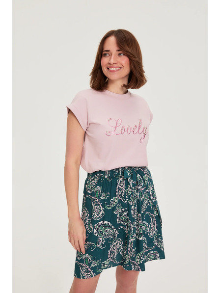 Moodo Bluse mit Schriftzug rosa Moodo