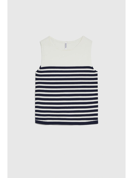 Moodo Weißes gestreiftes Top Moodo