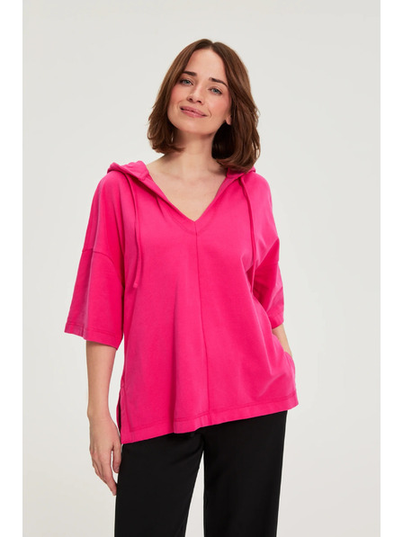 Moodo Hoodie mit kurzen Ärmeln violett Moodo