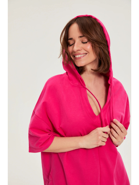 Moodo Hoodie mit kurzen Ärmeln violett Moodo