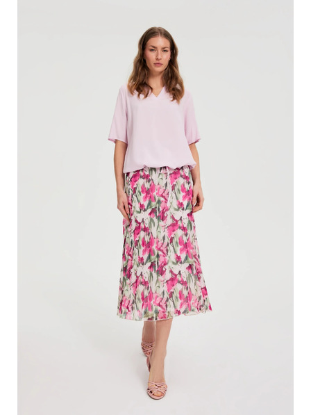 Moodo Gemusterter Midirock beige Moodo