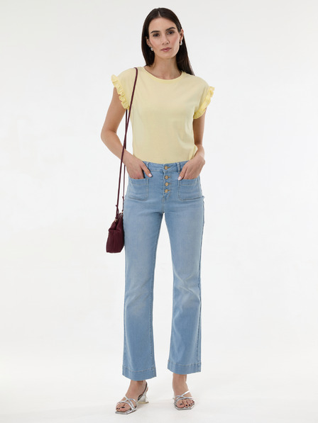 Orsay Gelbes Damen-T-Shirt mit kurzen Ärmeln ORSAY