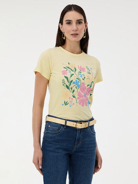 Orsay Gelbes Damen-T-Shirt mit Aufdruck ORSAY