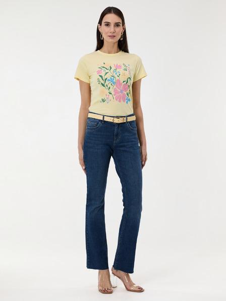 Orsay Gelbes Damen-T-Shirt mit Aufdruck ORSAY