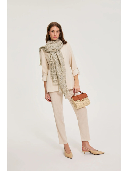 Moodo Kleine beige Strohhandtasche Moodo