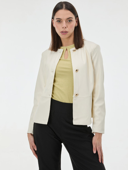 Orsay Cremefarbene Damen Kunstlederjacke ORSAY