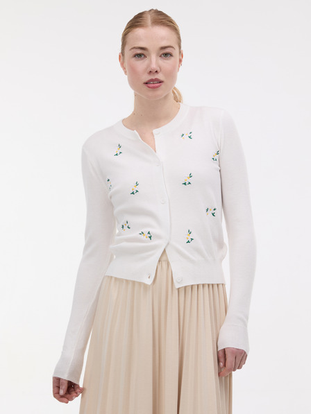 Orsay Cremefarbener Damen-Cardigan mit Stickerei ORSAY