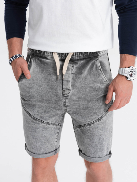 Ombre Clothing Graue Denim-Shorts für Herren Ombre Clothing W361