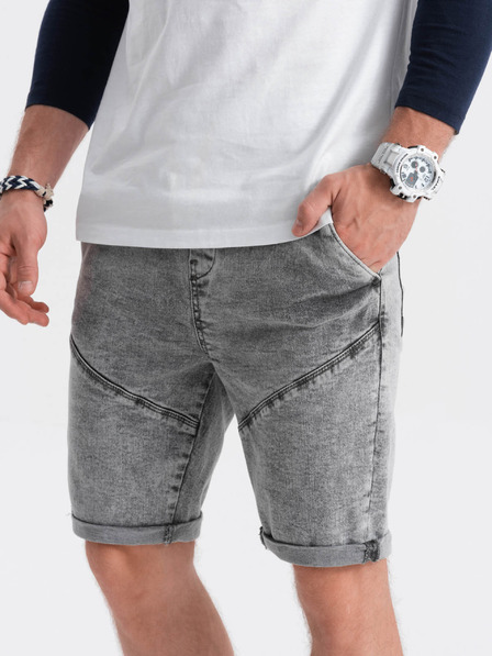 Ombre Clothing Graue Denim-Shorts für Herren Ombre Clothing W361