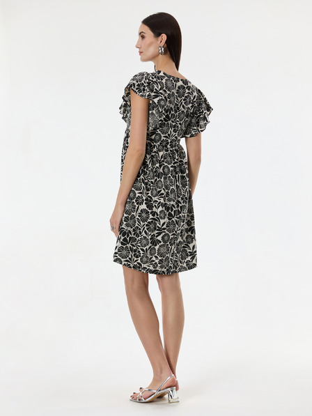 Orsay Schwarzes gemustertes knielanges Damenkleid ORSAY