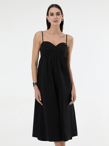 Orsay Schwarzes Damen-Midikleid mit Applikation ORSAY