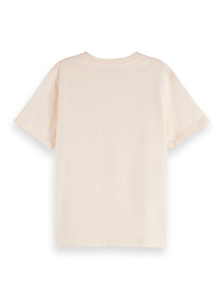 Scotch & Soda Damen cremefarbenes T-Shirt mit Schriftzug