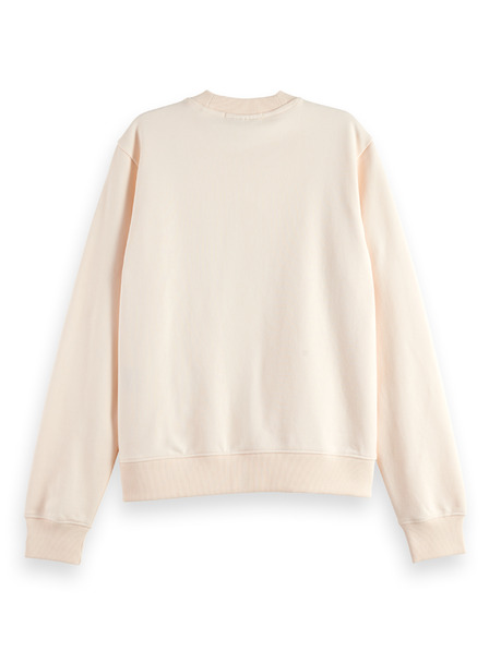 Scotch & Soda Damen cremefarbener Hoodie mit Schriftzug