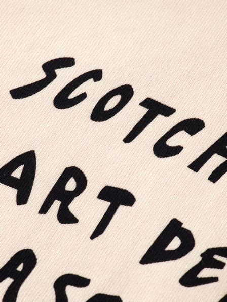 Scotch & Soda Damen cremefarbener Hoodie mit Schriftzug