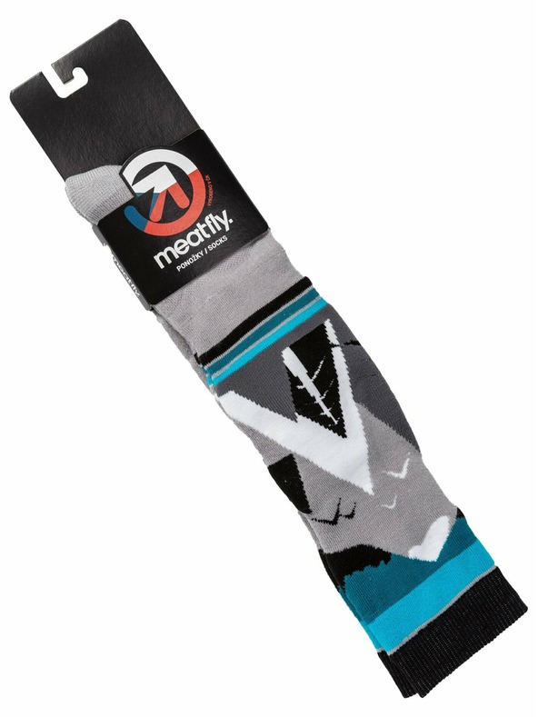 Meatfly Meatfly sNB & SKI Socken Leeway Grey Mountains