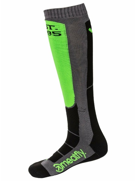 Meatfly Meatfly sNB & SKI Socken Leeway Safety Green/Grey