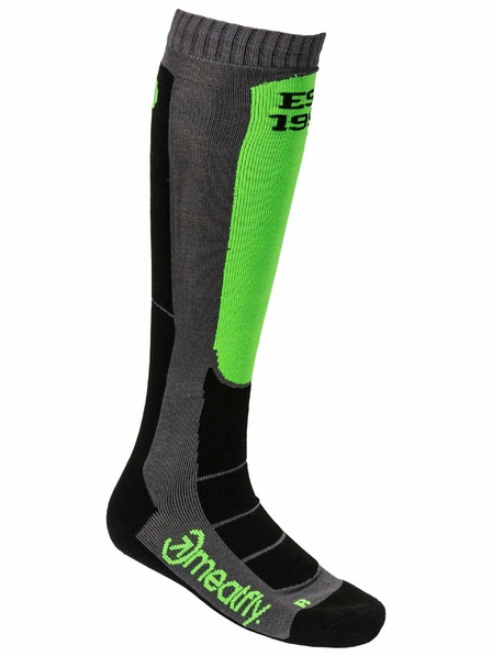 Meatfly Meatfly sNB & SKI Socken Leeway Safety Green/Grey