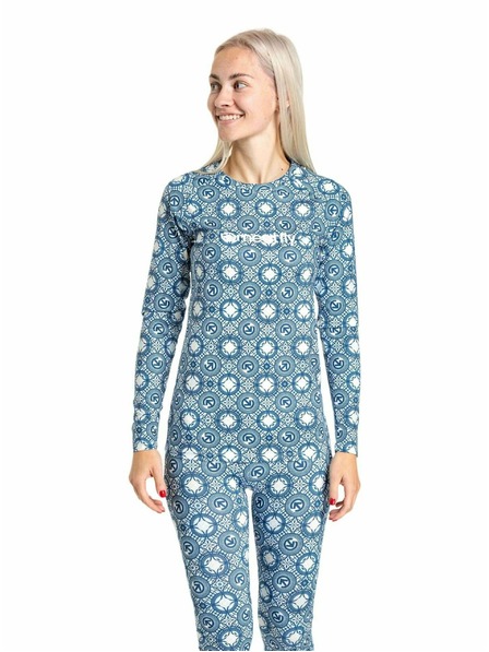 Meatfly Meatfly Damen Thermo-T-Shirt Capa Mosaic Blue