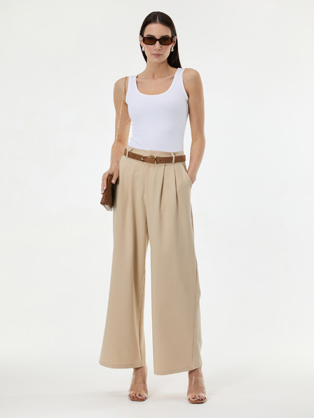 Orsay Beige weite Damenhose ORSAY