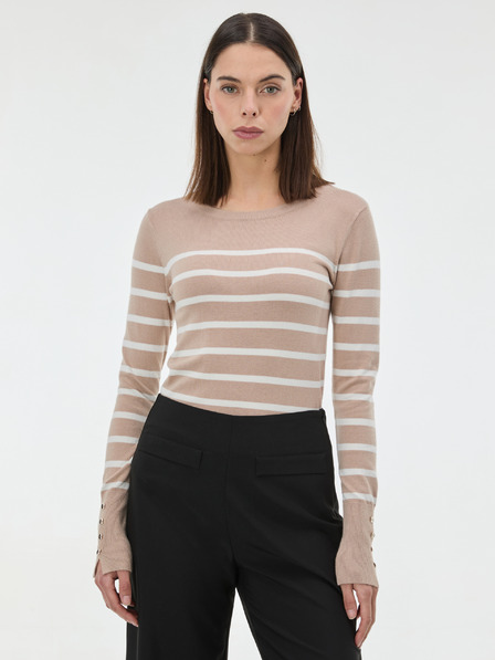 Orsay Beige gestreifter Damenpullover ORSAY