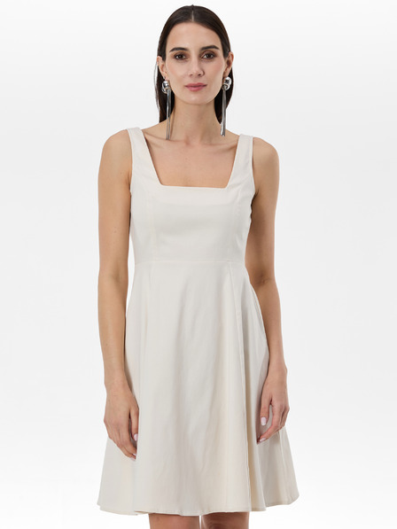 Orsay Cremefarbenes knielanges Damenkleid ORSAY