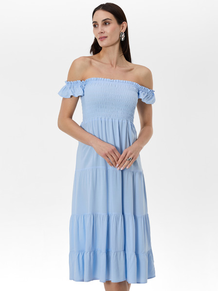 Orsay Hellblaues Damen-Midikleid ORSAY