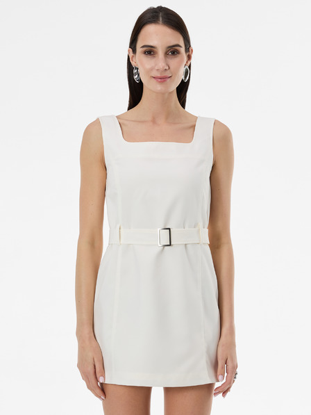 Orsay Cremefarbenes Damenkleid mit Gürtel ORSAY