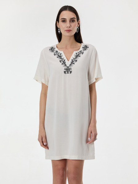 Orsay Cremefarbenes knielanges Damenkleid ORSAY