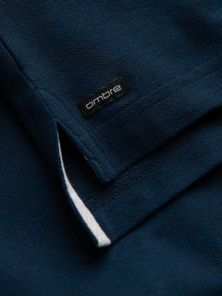 Ombre Clothing Dunkelblaues Herren-Polohemd Ombre Clothing