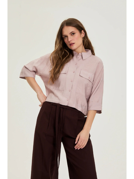 Moodo Viskose-Hemd rosa Moodo