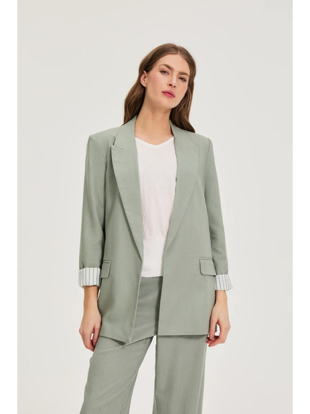 Moodo Blazer mit Leinenzusatz olivgrün Moodo