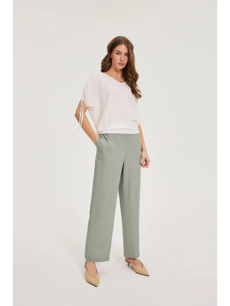 Moodo Hose mit Leinenzusatz olivgrün Moodo