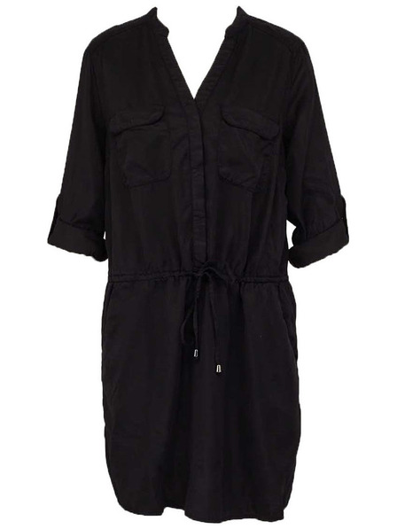 CAMAIEU Schwarzes Hemdkleid mit Bindung