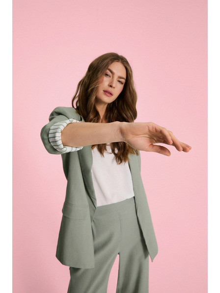 Moodo Blazer mit Leinenzusatz olivgrün Moodo