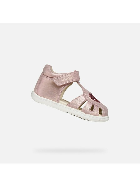 Geox Hellrosa Mädchen-Sandalen für erste Schritte Geox Sandal Macchia