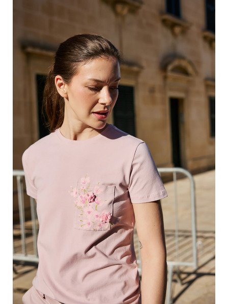 Moodo T-Shirt mit Tasche rosa Moodo