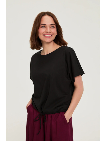 Moodo T-Shirt mit Bindung schwarz Moodo