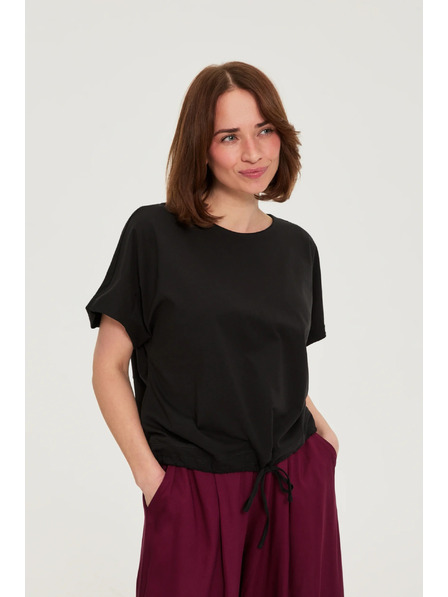 Moodo T-Shirt mit Bindung schwarz Moodo