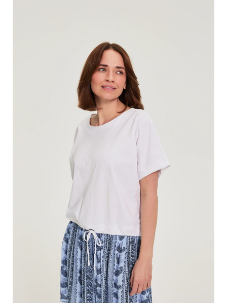 Moodo T-Shirt mit Bindung weiß Moodo