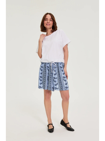 Moodo T-Shirt mit Bindung weiß Moodo