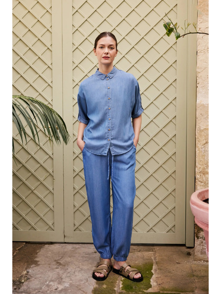 Moodo Blaue Lyocell-Hose Moodo